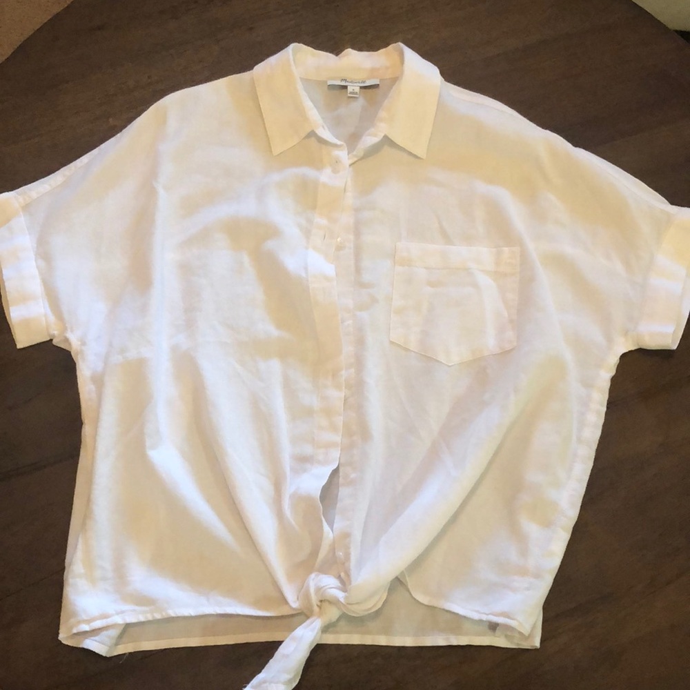 Madewell summer shirt with tie in front